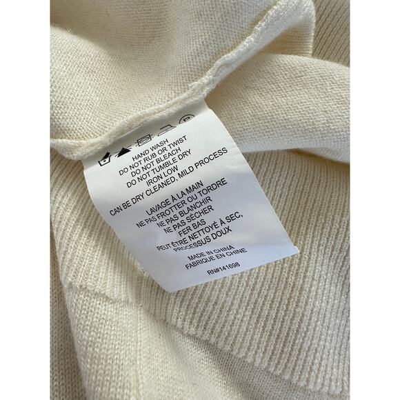 $395 Ramy Brook Wool Cashmere dress Sz XXS Long Sleeves Turtleneck cream color - Picture 9 of 10